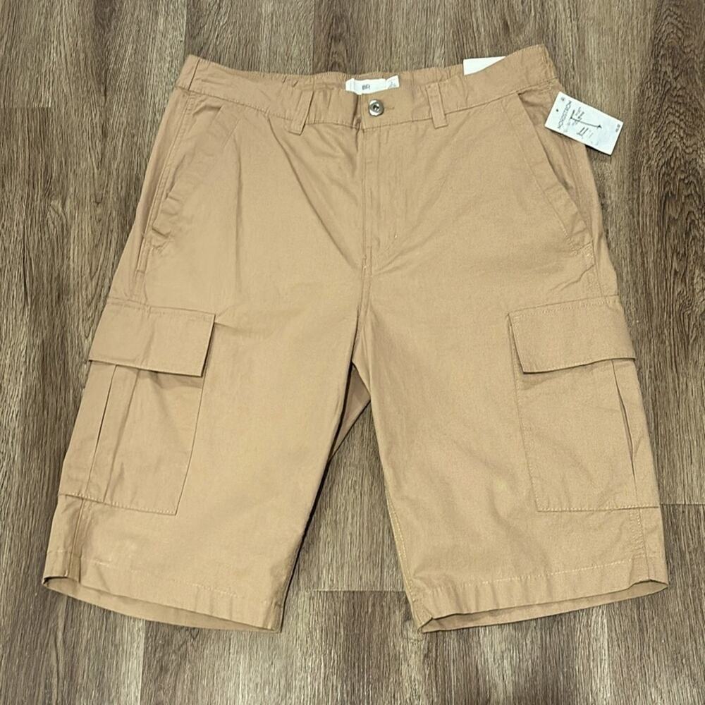 Cargo Shorts men’s BP Small Tan Front Side Pockets 2 Side Velcro Pockets Outdoor